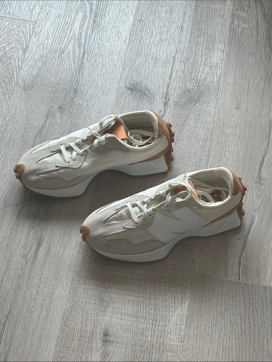 adidas Shoes - adidas Cream and Tan Retro Runner Sneakers 327 style